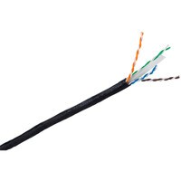 CAT 6 23 AWG CMR 600 MHz U/UTP Solid Bare Copper Cable Black 1000 ft. Pull Box